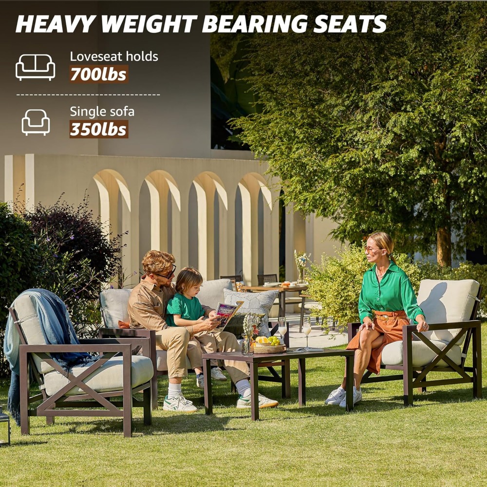 Outdoor Furniture One Piece - Set da patio da quattro pezzi,