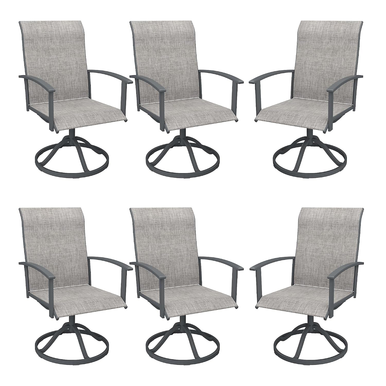Outdoor Furniture Grey - Set di 6 Sedie da Pranzo