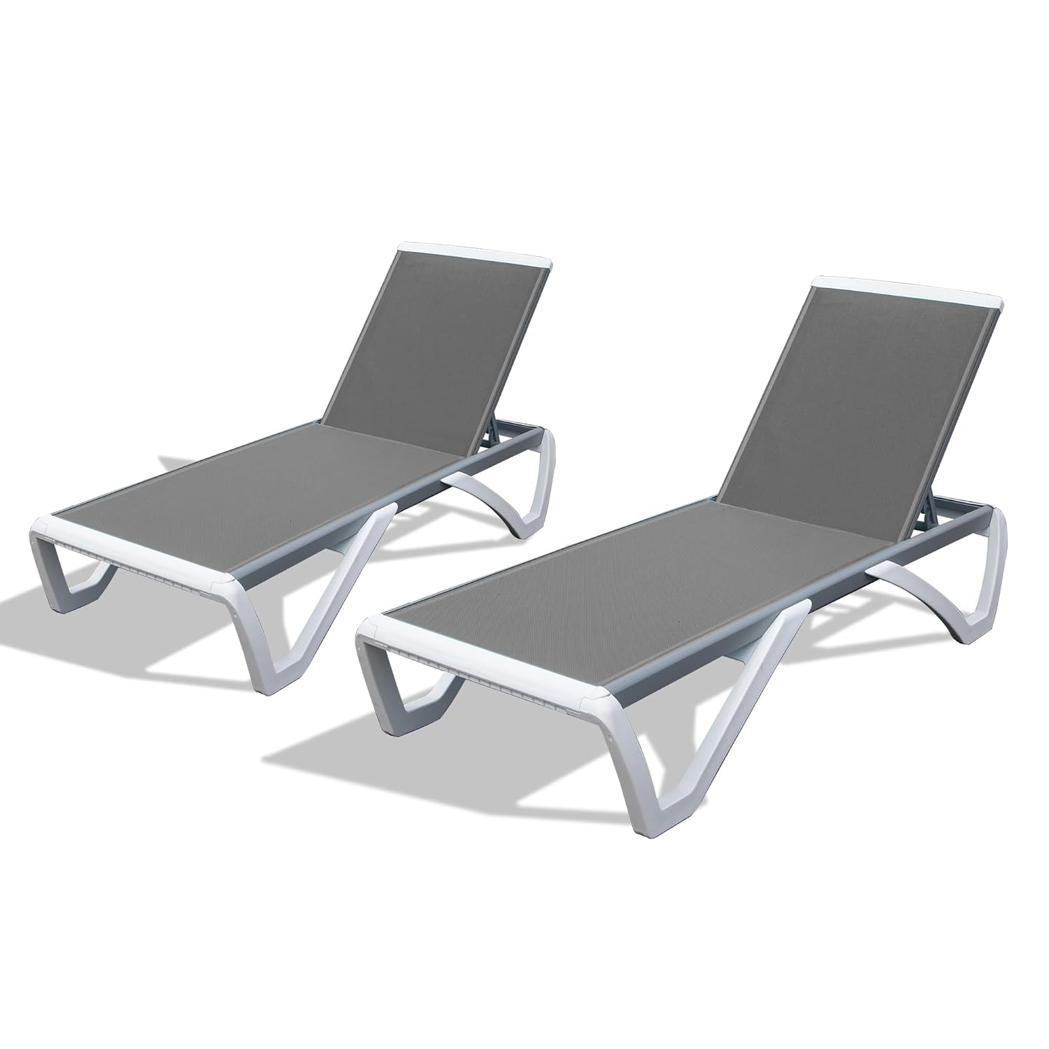 Outdoor Furniture Grey - Set di 2 Sdraio Regolabili per