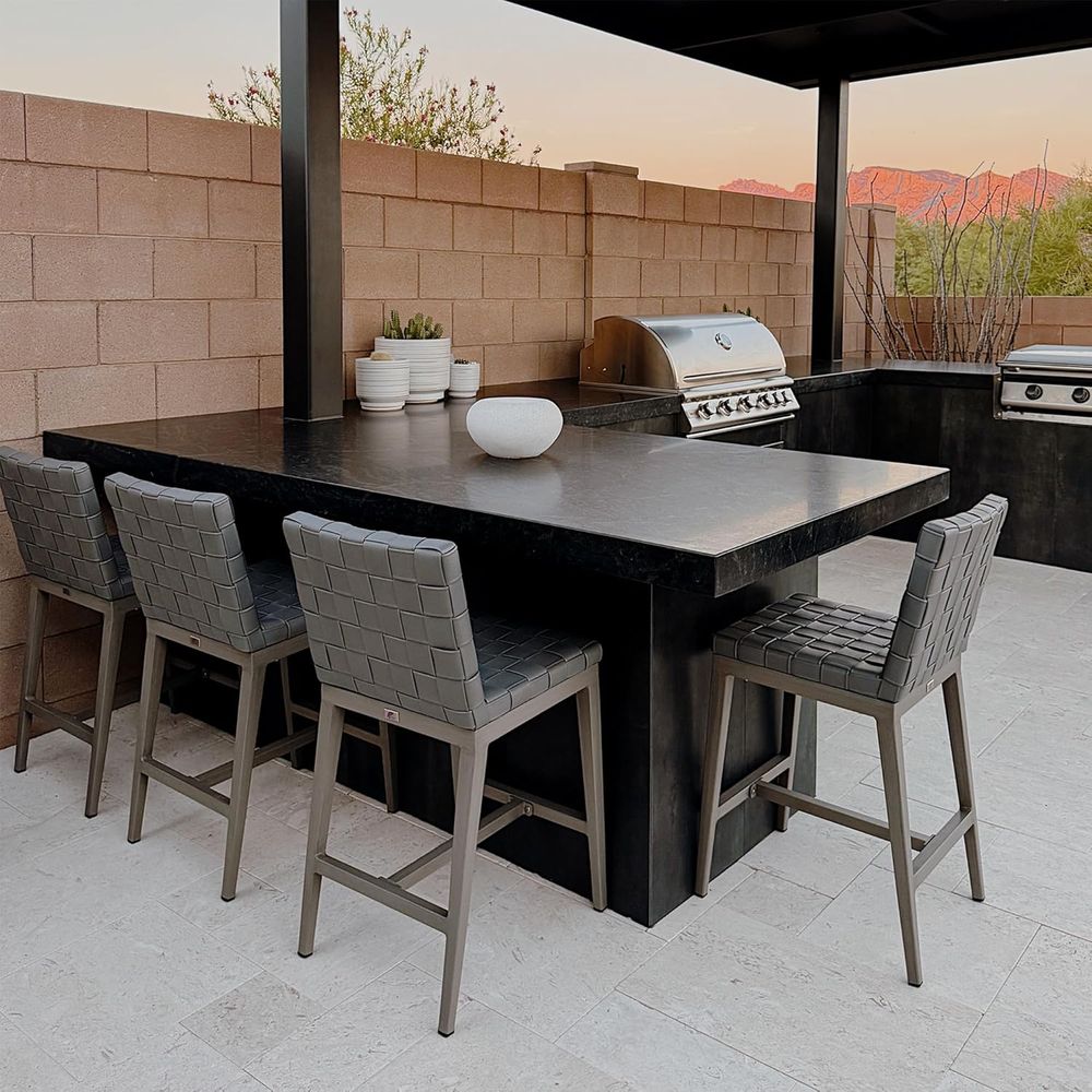Outdoor Furniture Grey - Set di 2 Sgabelli da Bar