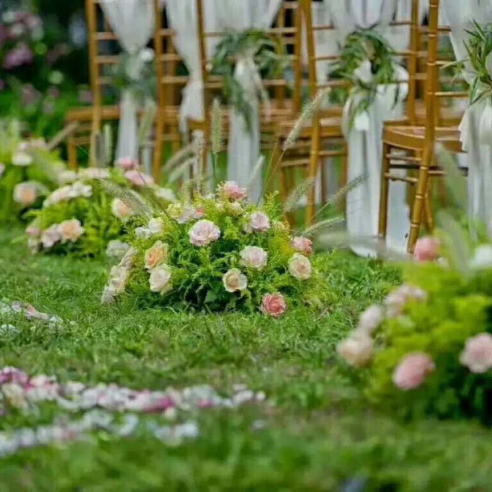 Outdoor Furniture Rental For Party - Elegante Sedia in Bambù Dorato, in