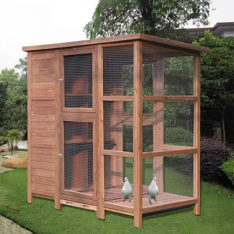 Outdoor Furniture Easy To Clean - Grande Voliera in Legno per Uccelli
