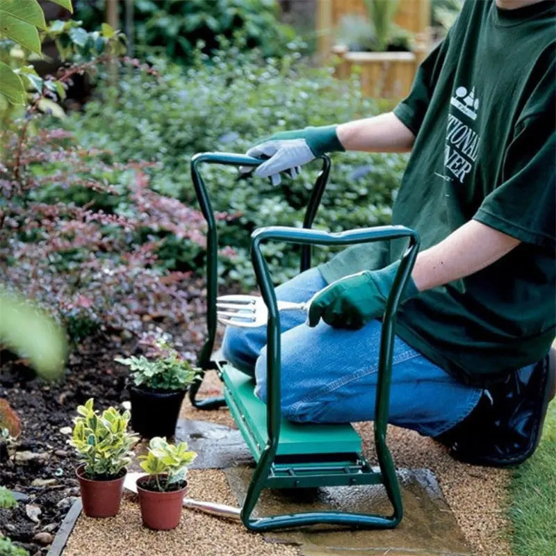 Garden Bench Metal - 1 pz Nuovo Sgabello da Giardinaggio,