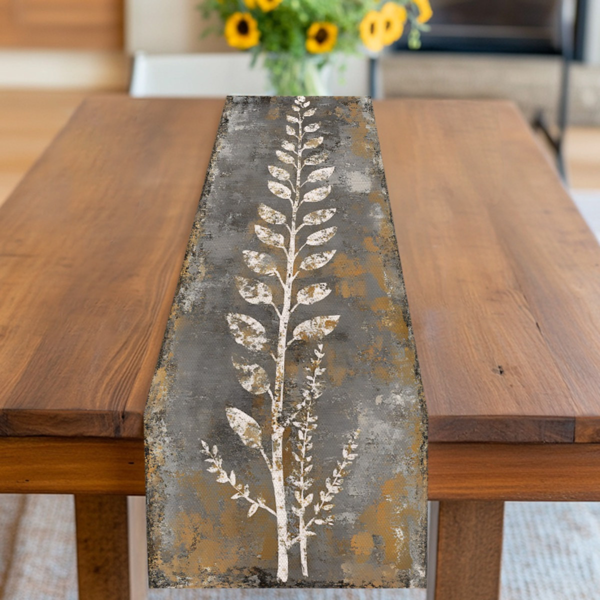 Outdoor Furniture Grey - Runner da Tavolo Vintage con Foglie
