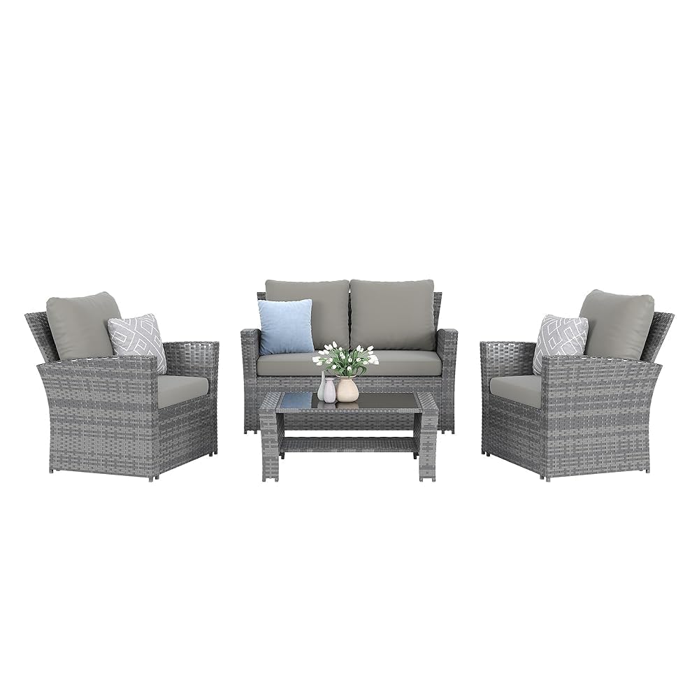 Outdoor Furniture No Cushions - Set Divano Sezionale da Esterno in