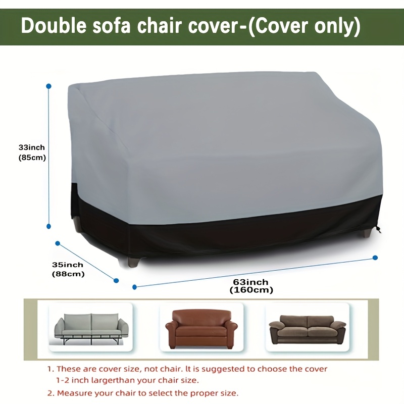 Outdoor Furniture Grey - Copertura per Divano a 3 Posti