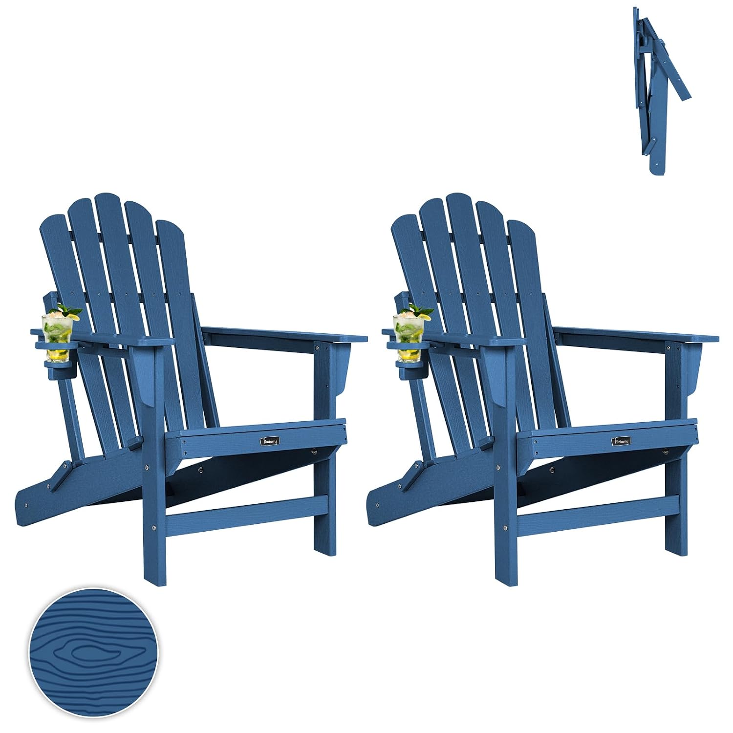 Outdoor Furniture Easy To Clean - Sedia Adirondack Pieghevole Oversize, Set da