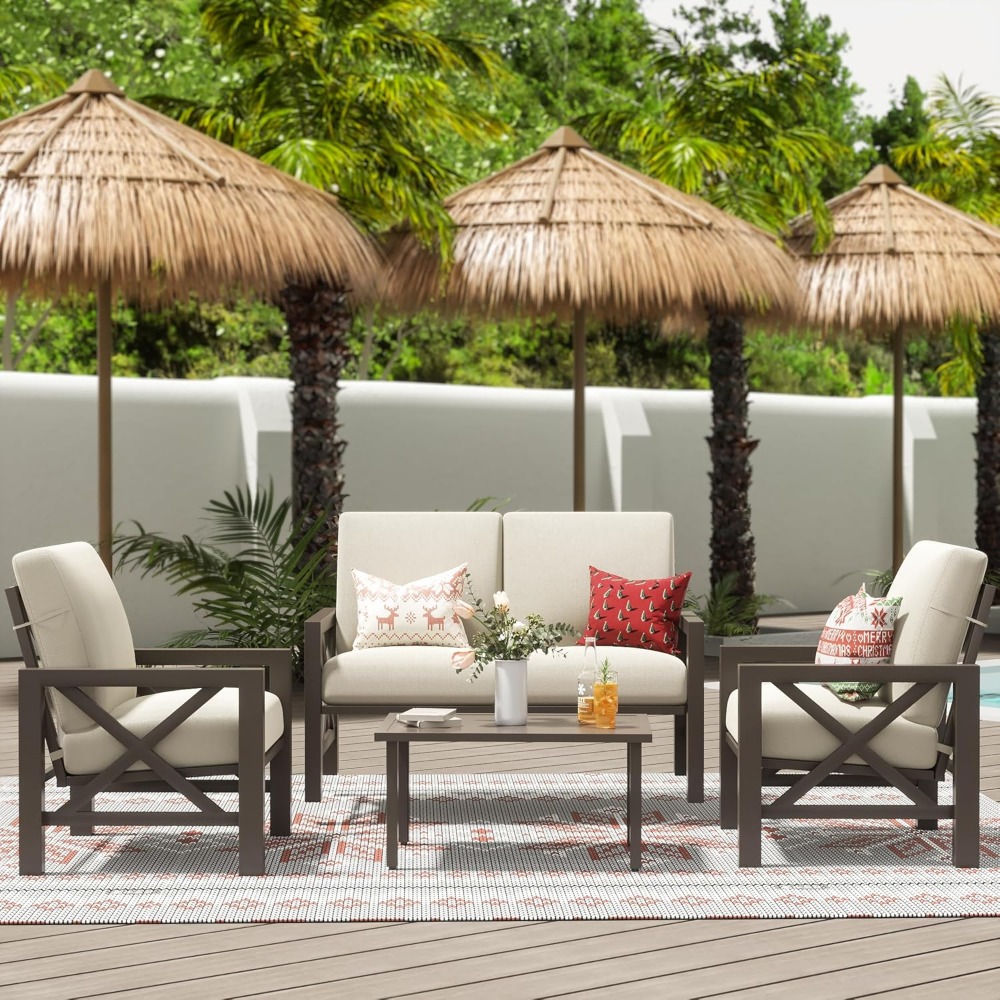 Set da patio da quattro pezzi, - Outdoor Furniture One Piece recensione e prezzo