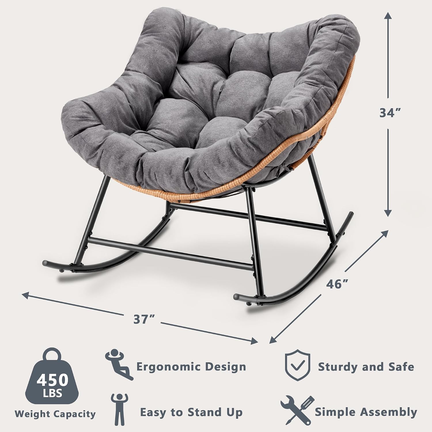 Sedia a dondolo da esterno in  - Outdoor Furniture No Cushions recensione e prezzo