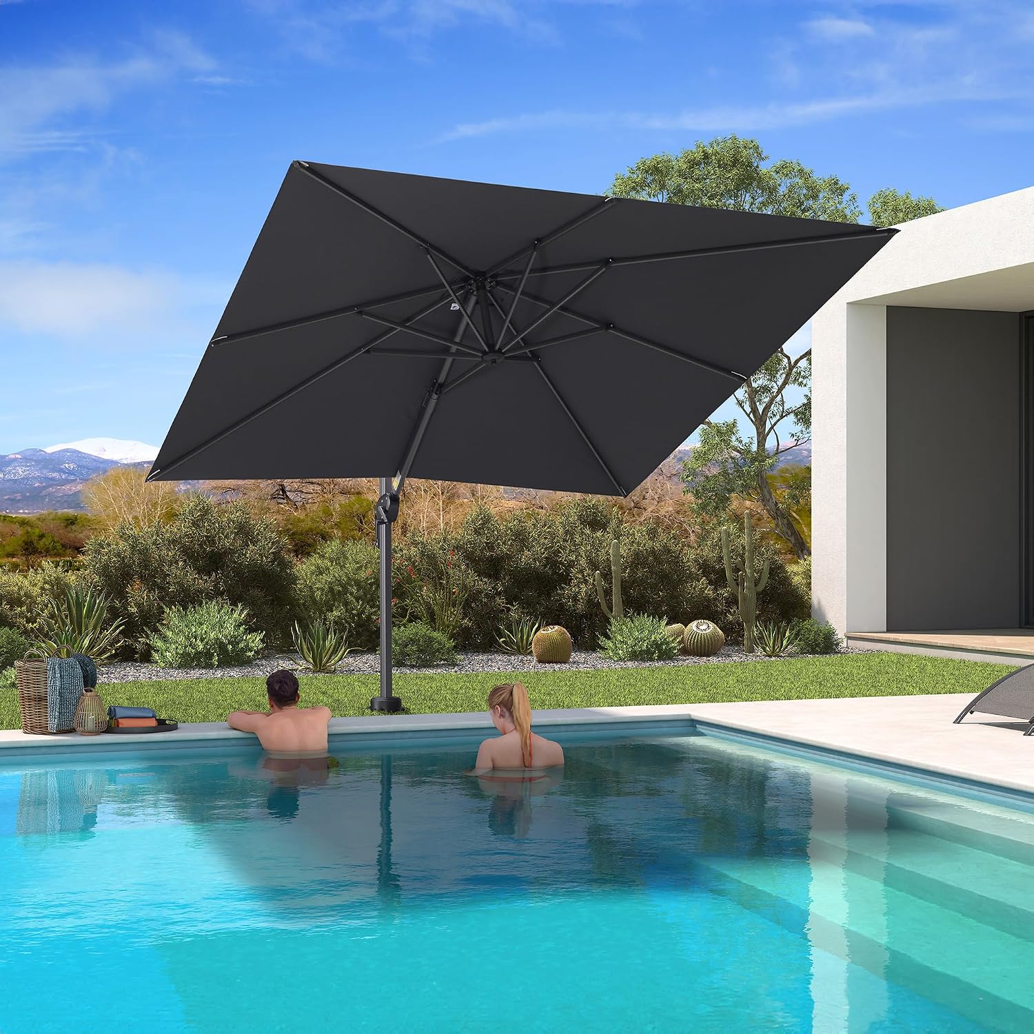 Ombrellone da Piscina 8' x 8'  - Outdoor Furniture Grey recensione e prezzo