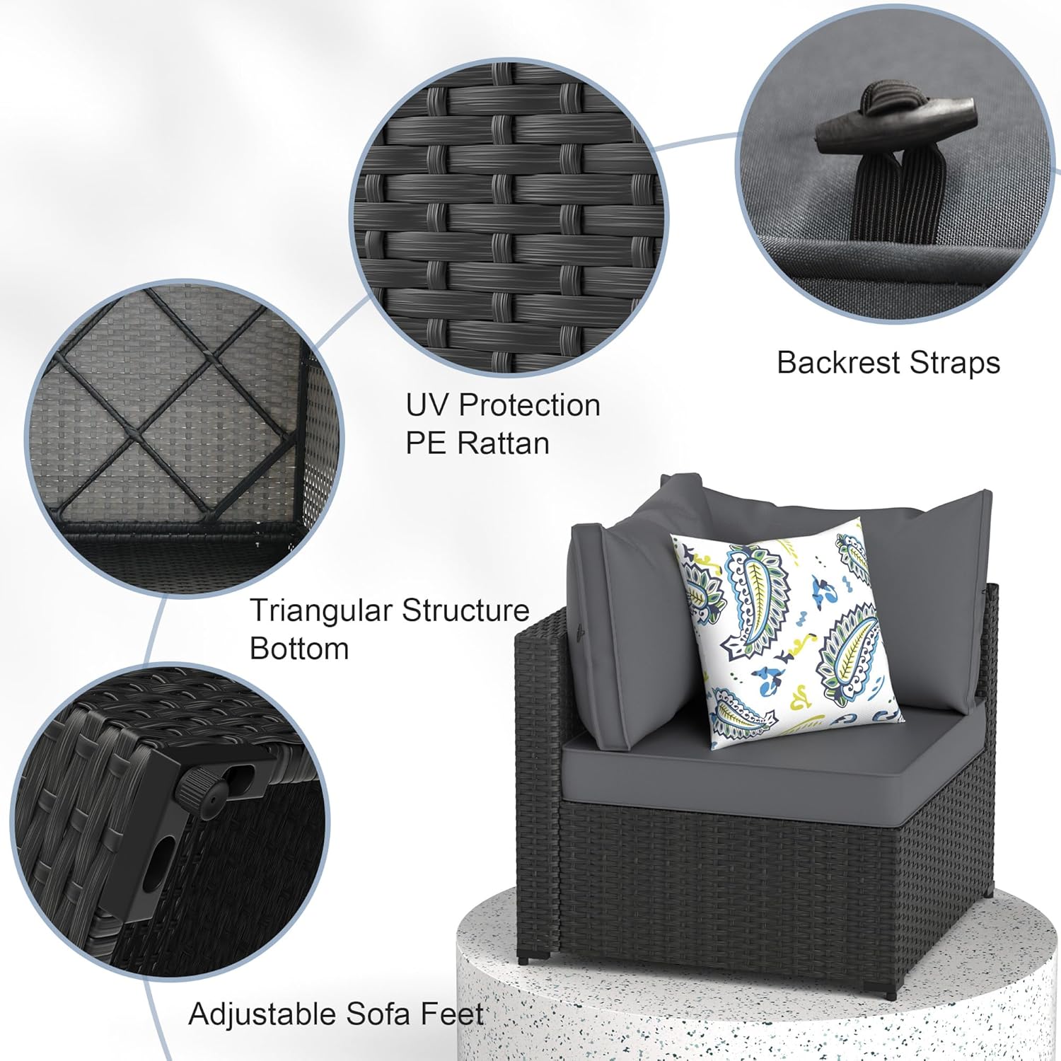Set di Mobili da Esterno in Ra - Outdoor Furniture Grey recensione e prezzo