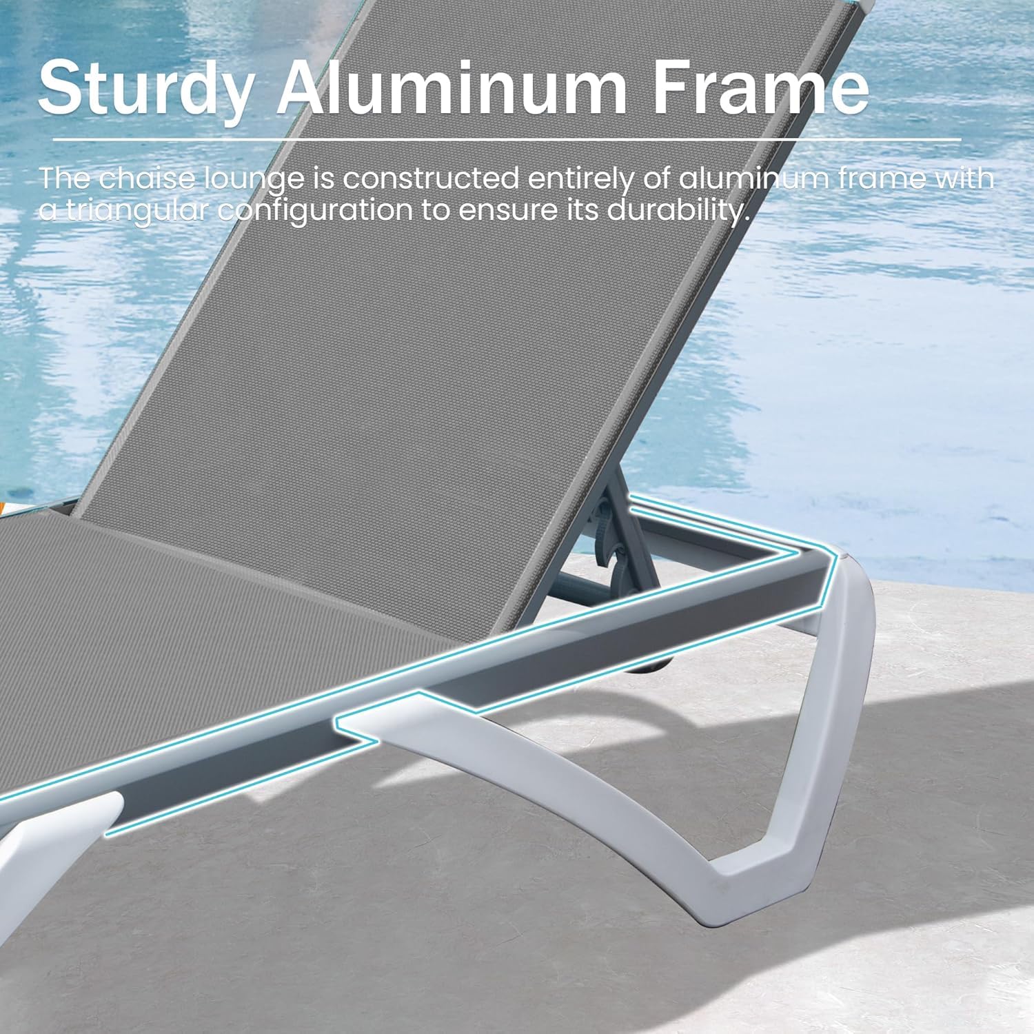 Set di 2 Sdraio Regolabili per - Outdoor Furniture Grey recensione e prezzo