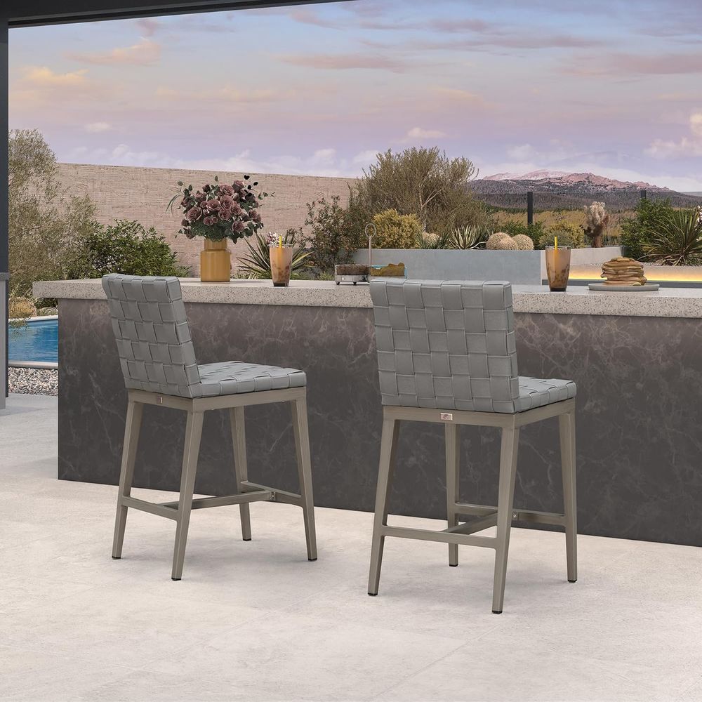 Set di 2 Sgabelli da Bar Alti  - Outdoor Furniture Grey recensione e prezzo