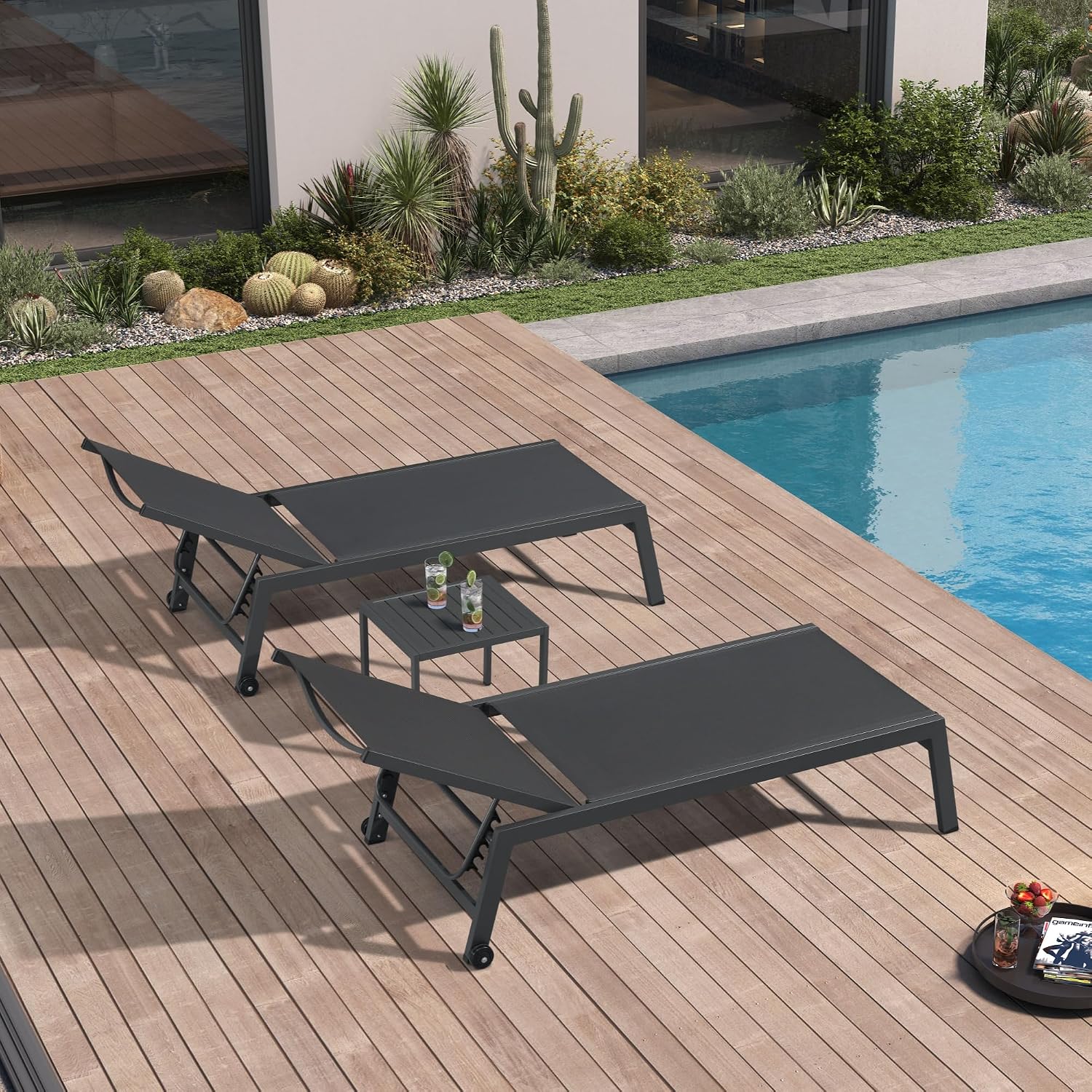 Set di 2 Poltrone da Patio Lar - Outdoor Furniture Grey recensione e prezzo