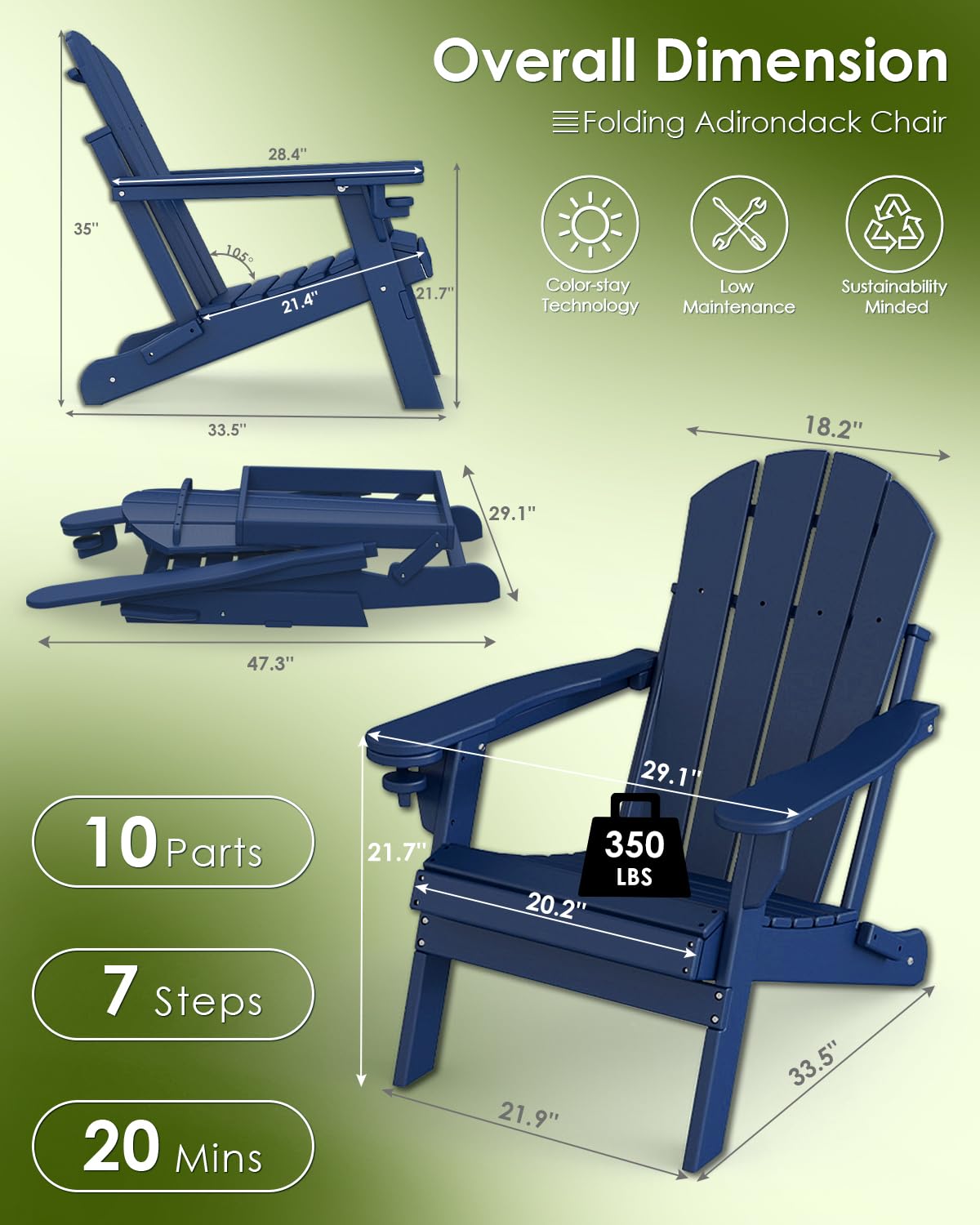 Set di 2 sedie pieghevoli per  - Outdoor Furniture Recliner Set recensione e prezzo