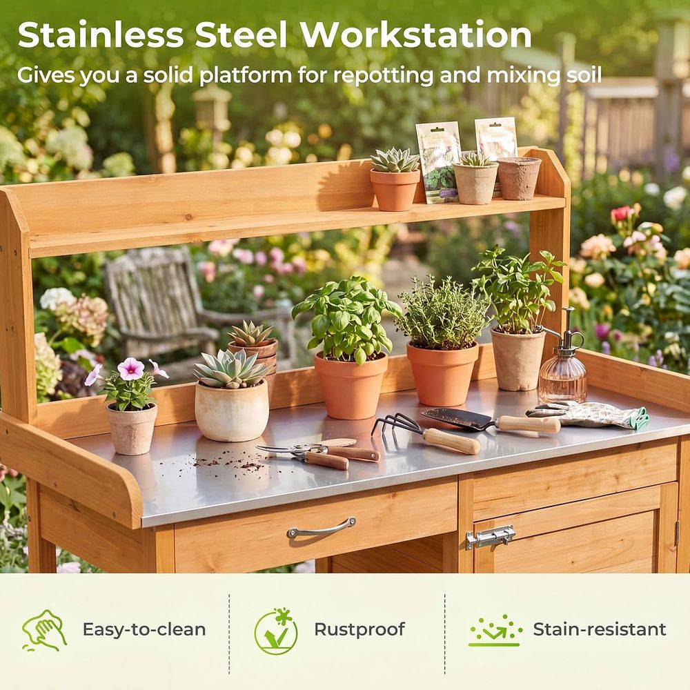 Tavolo da Giardinaggio in Legn - Garden Bench Metal recensione e prezzo