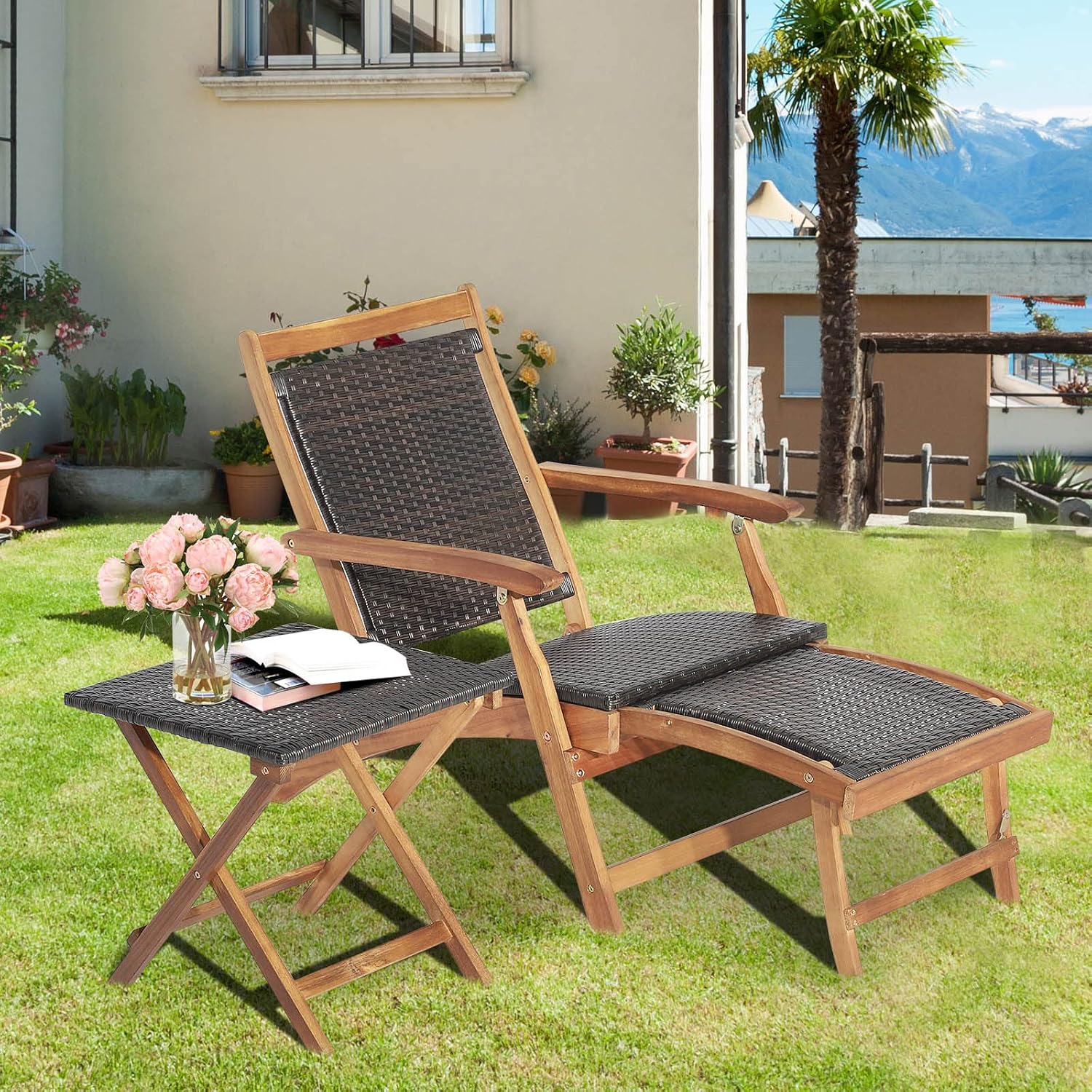 Set Sedia a Sdraio Pieghevole  - Outdoor Furniture Recliner Set recensione e prezzo