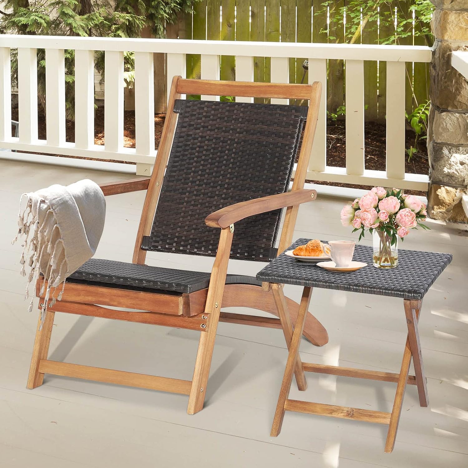 Set Sedia a Sdraio Pieghevole  - Outdoor Furniture Recliner Set recensione e prezzo